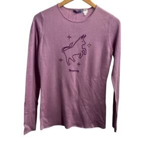 Acrobat Silk And Cashmere Periwinkle Purple Taurus Embellished Sweater Small